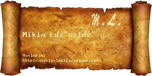 Mikla László névjegykártya